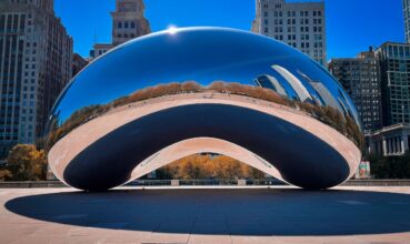 The Cloud Gate Sculpture in Chicago, Illinois